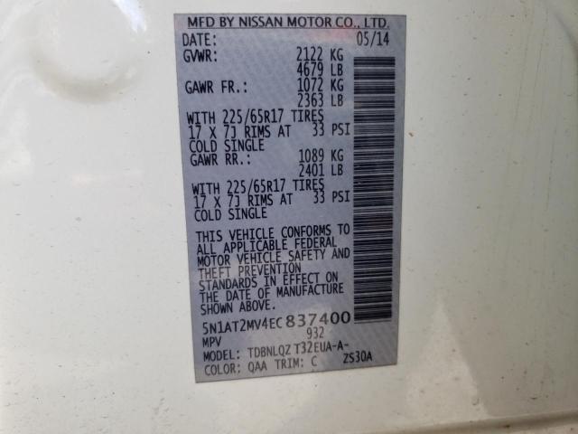 Photo 10 from auction – 2014 NISSAN ROGUE S with VIN 5N1AT2MV4EC837400