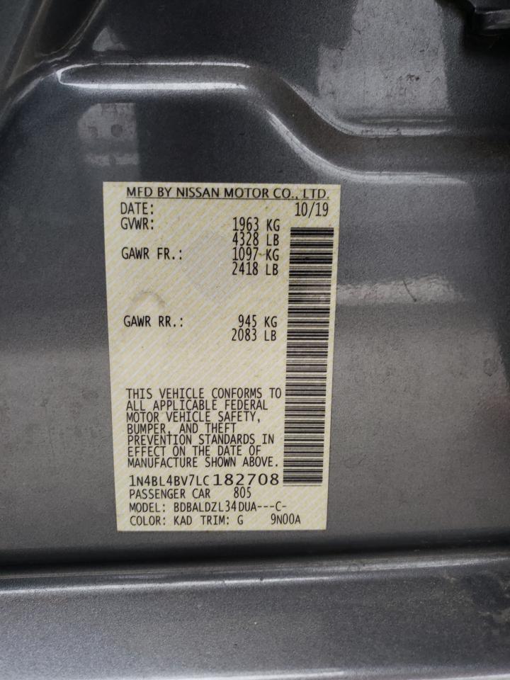 Photo 10 from auction – 2020 NISSAN ALTIMA S with VIN 1N4BL4BV7LC182708