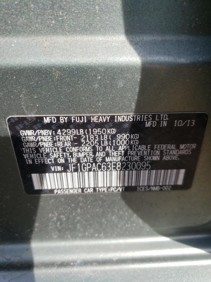 Photo 10 from auction – 2014 SUBARU IMPREZA PR with VIN JF1GPAC63E8230095