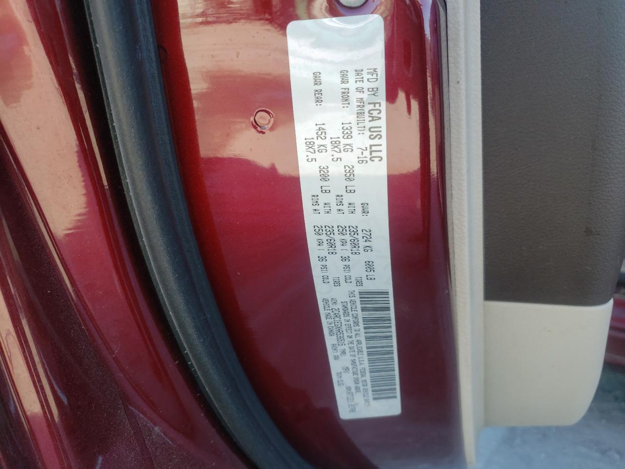 Photo 10 from auction – 2017 CHRYSLER PACIFICA T with VIN 2C4RC1EGXHR536515