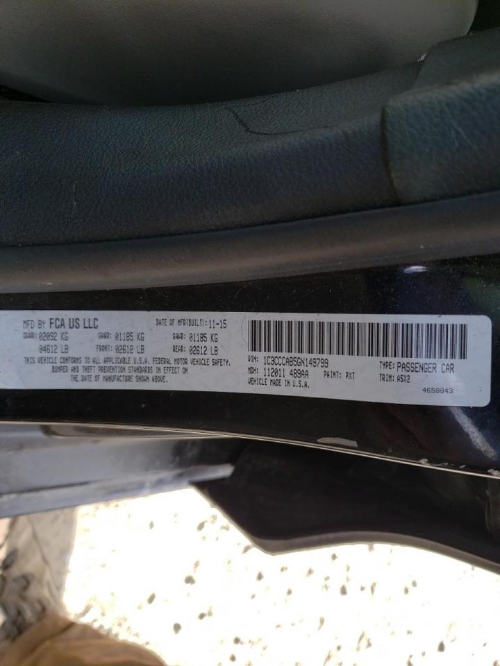 Photo 10 from auction – 2016 CHRYSLER 200 LIMITE with VIN 1C3CCCAB5GN149799