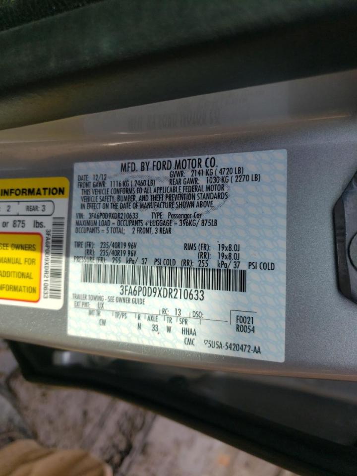 Photo 10 from auction – 2013 FORD FUSION TIT with VIN 3FA6P0D9XDR210633