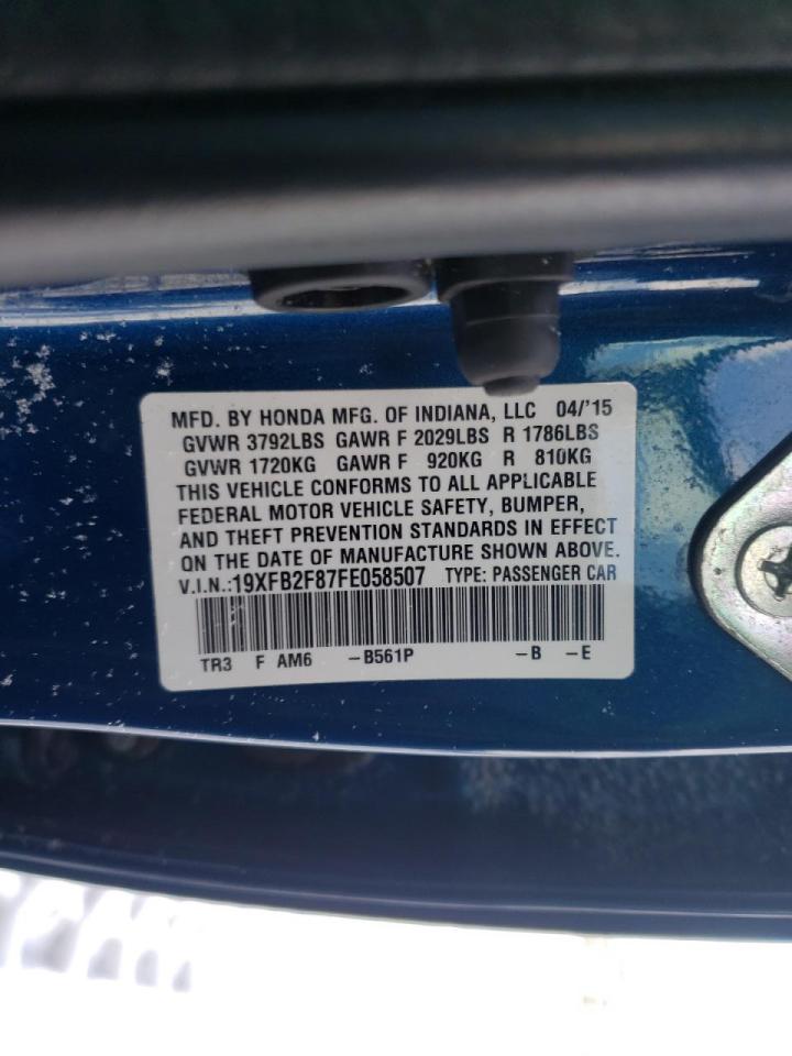 Photo 10 from auction – 2015 HONDA CIVIC EX with VIN 19XFB2F87FE058507