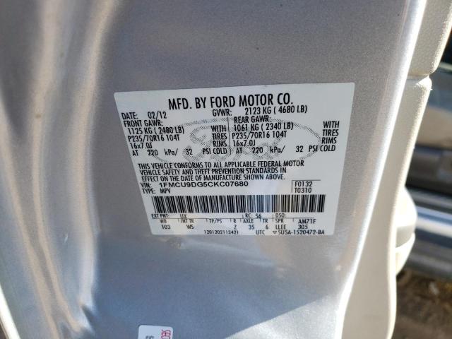 Photo 10 from auction – 2012 FORD ESCAPE XLT with VIN 1FMCU9DG5CKC07680