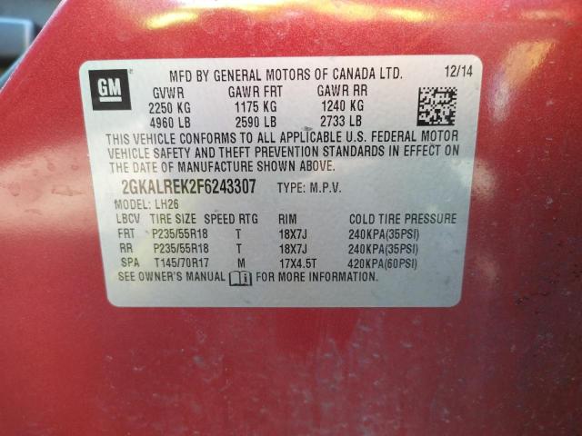 Photo 10 from auction – 2015 GMC TERRAIN SL with VIN 2GKALREK2F6243307