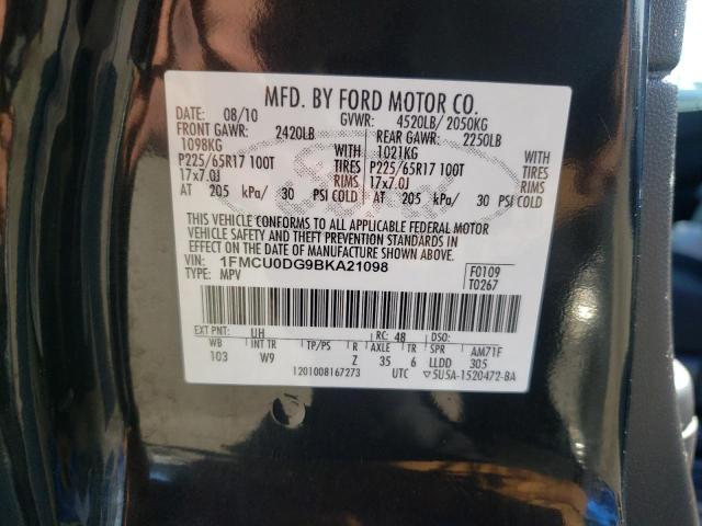 Photo 10 from auction – 2011 FORD ESCAPE XLT with VIN 1FMCU0DG9BKA21098