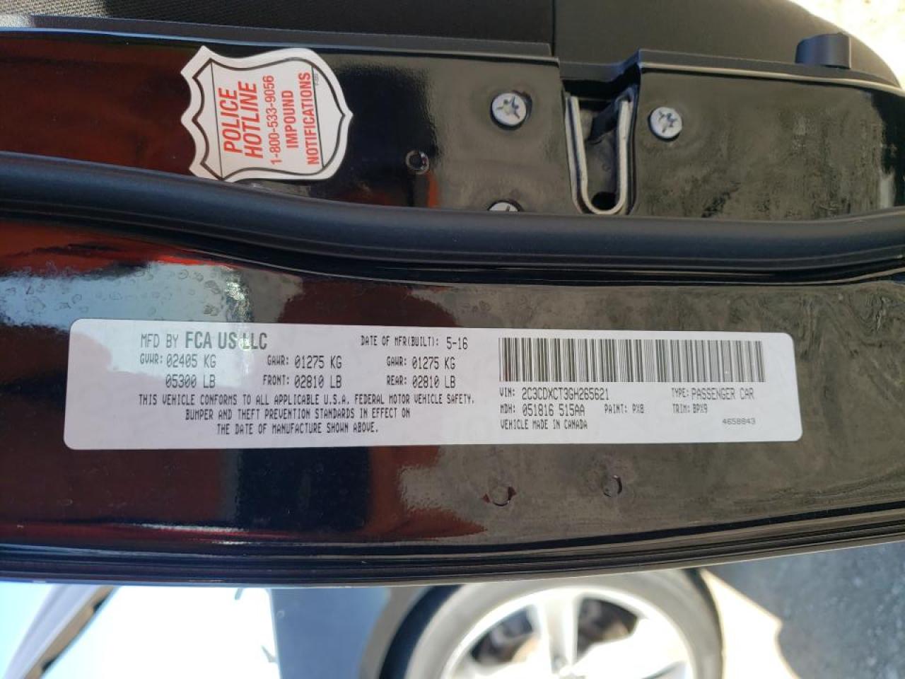 Photo 10 from auction – 2016 DODGE CHARGER R/ with VIN 2C3CDXCT3GH265621