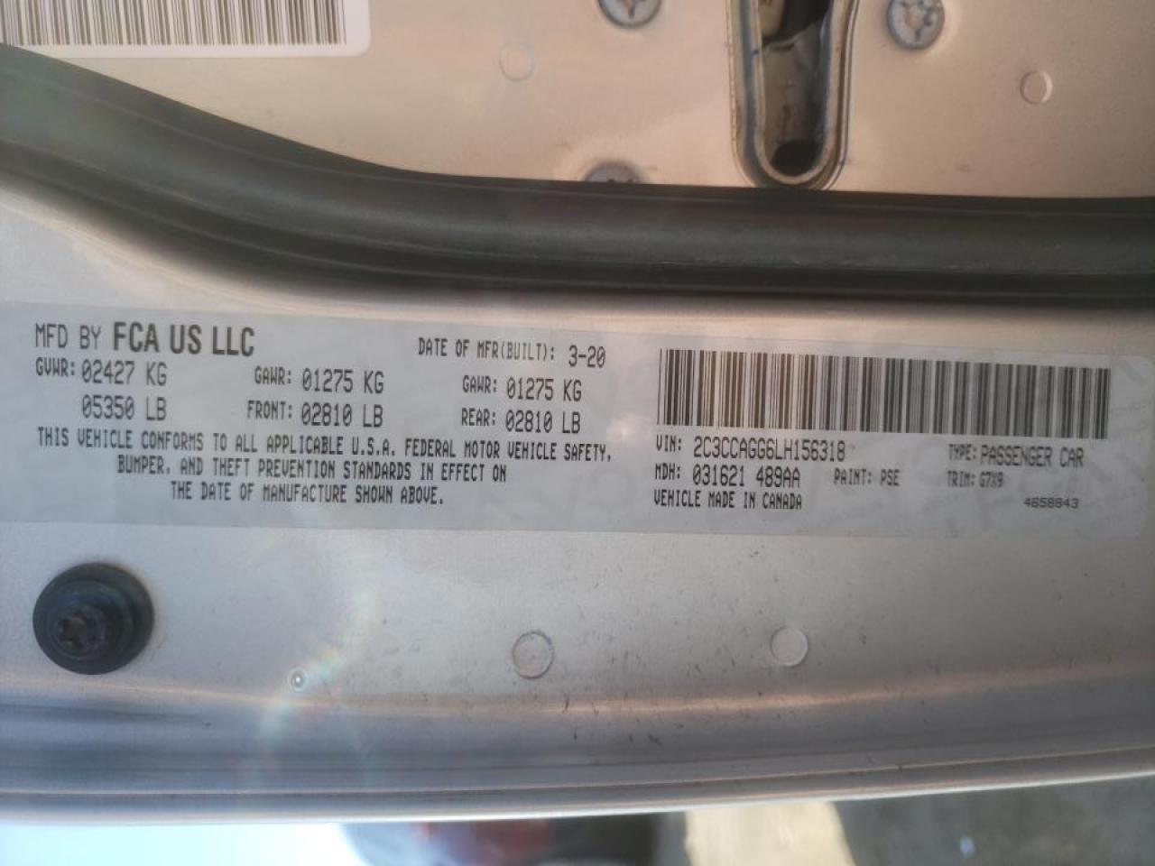Photo 10 from auction – 2020 CHRYSLER 300 S with VIN 2C3CCAGG6LH156318