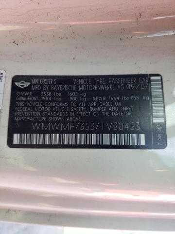 Photo 10 from auction – 2007 MINI COOPER S with VIN WMWMF73537TV30453