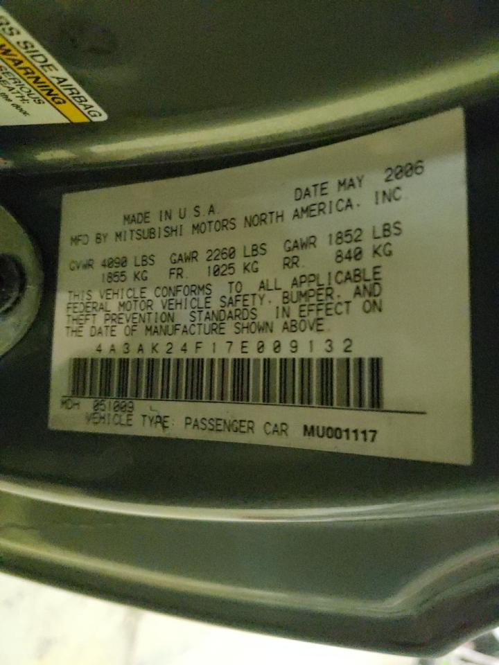 Photo 10 from auction – 2007 MITSUBISHI ECLIPSE GS with VIN 4A3AK24F17E009132