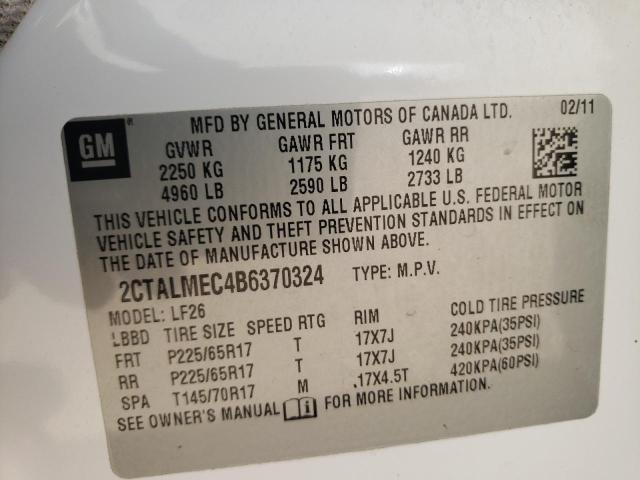 Photo 10 from auction – 2011 GMC TERRAIN SL with VIN 2CTALMEC4B6370324