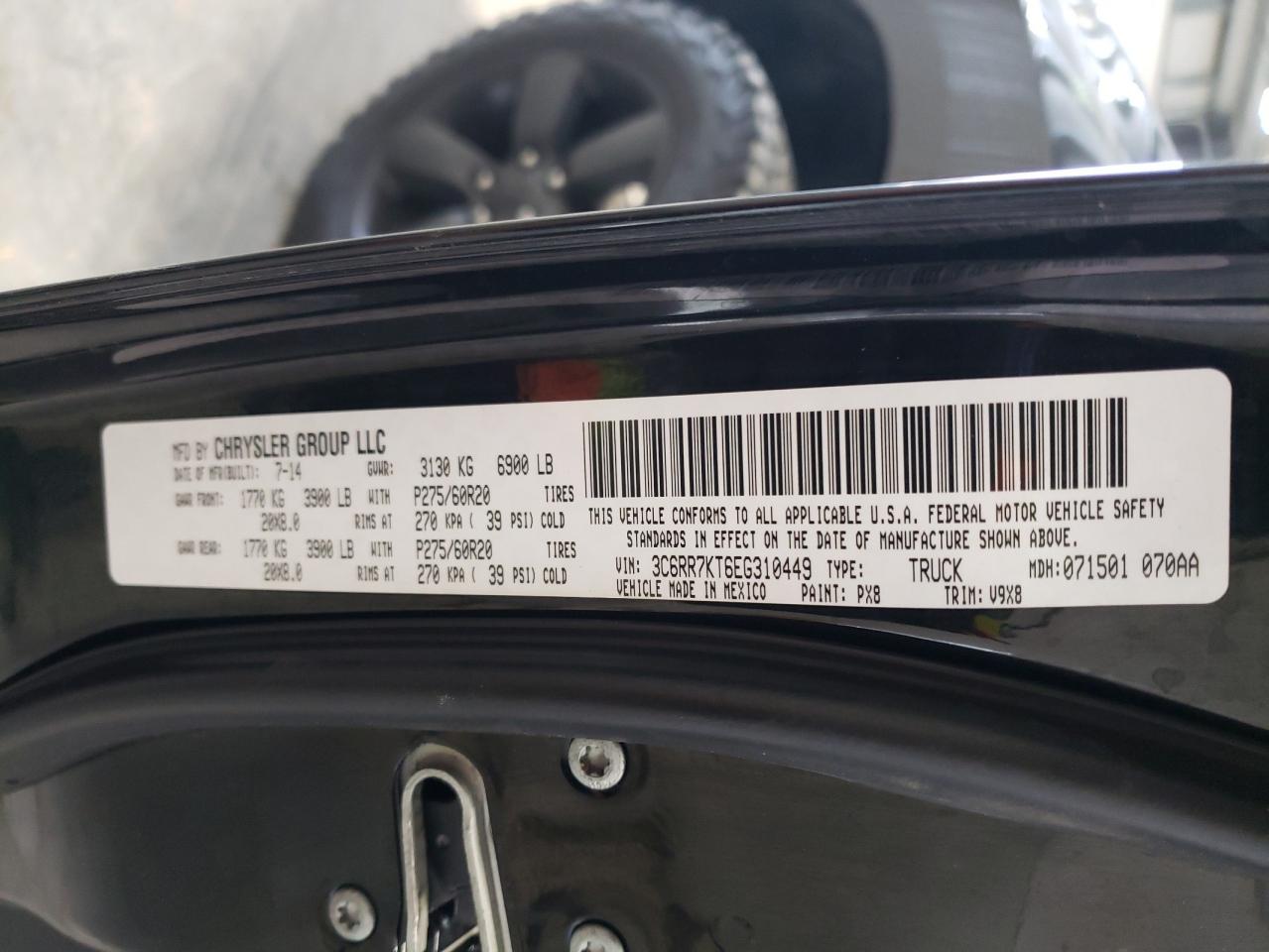 Photo 10 from auction – 2014 RAM 1500 ST with VIN 3C6RR7KT6EG310449