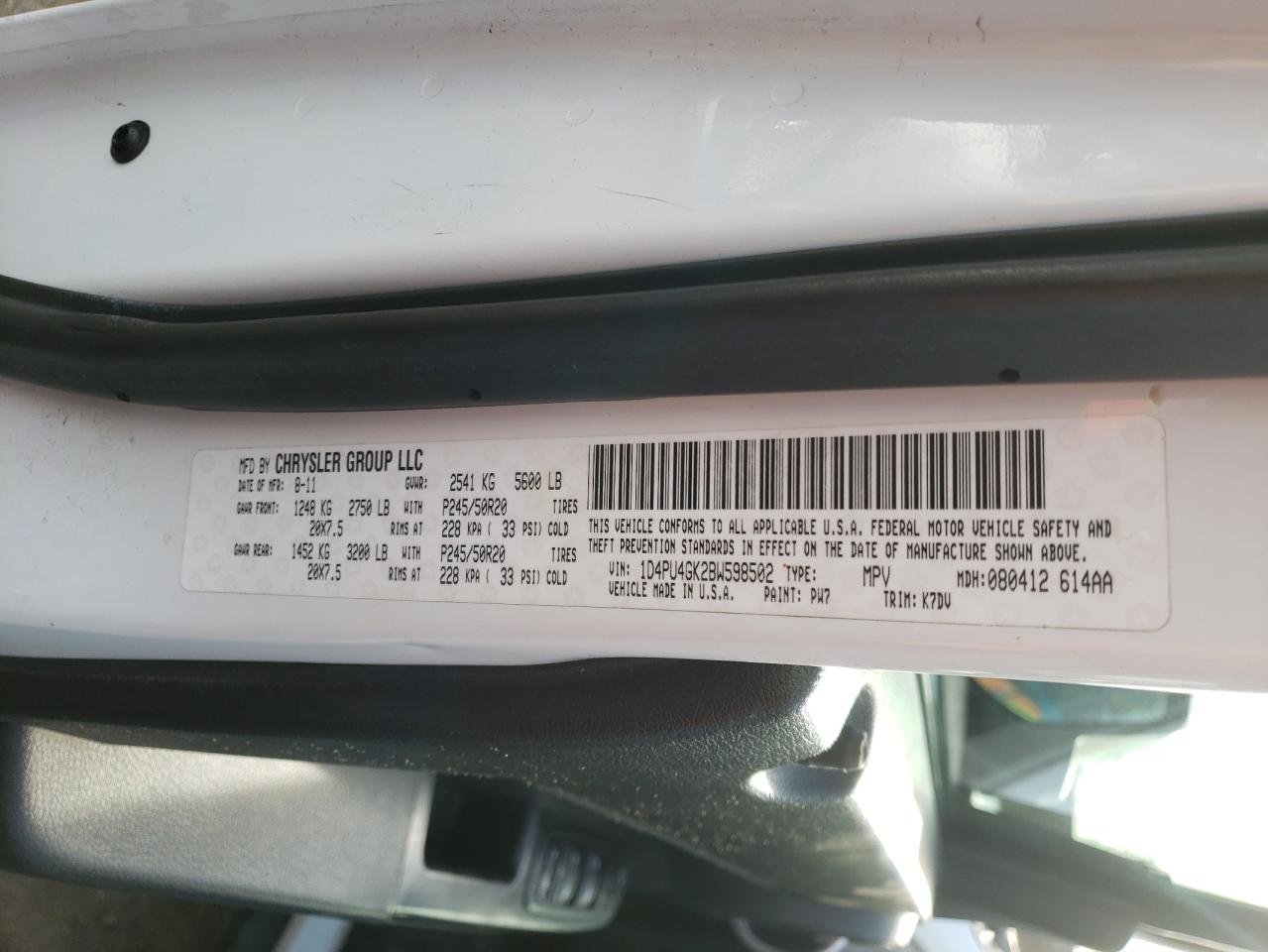 Photo 10 from auction – 2011 DODGE NITRO HEAT with VIN 1D4PU4GK2BW598502