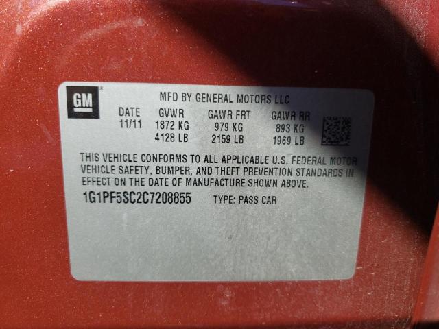 Photo 10 from auction – 2012 CHEVROLET CRUZE LT with VIN 1G1PF5SC2C7208855