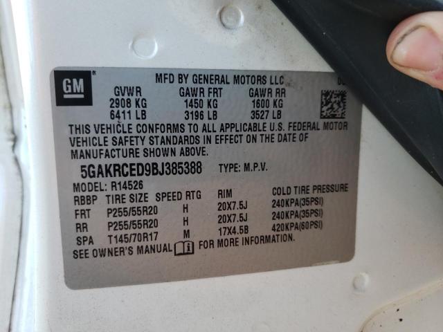 Photo 10 from auction – 2011 BUICK ENCLAVE CX with VIN 5GAKRCED9BJ385388