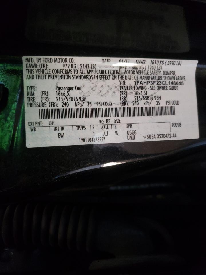 Фото 10 с аукциона – 2012 FORD FOCUS SE с VIN 1FAHP3F23CL148645