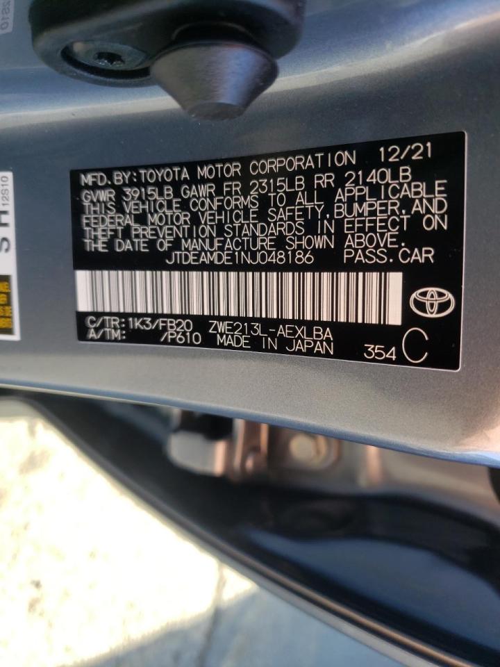 Photo 10 from auction – 2022 TOYOTA COROLLA LE with VIN JTDEAMDE1NJ048186