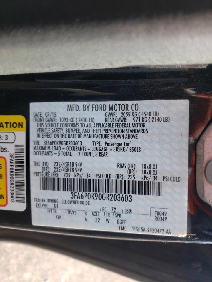 Photo 10 from auction – 2016 FORD FUSION TIT with VIN 3FA6P0K90GR203603
