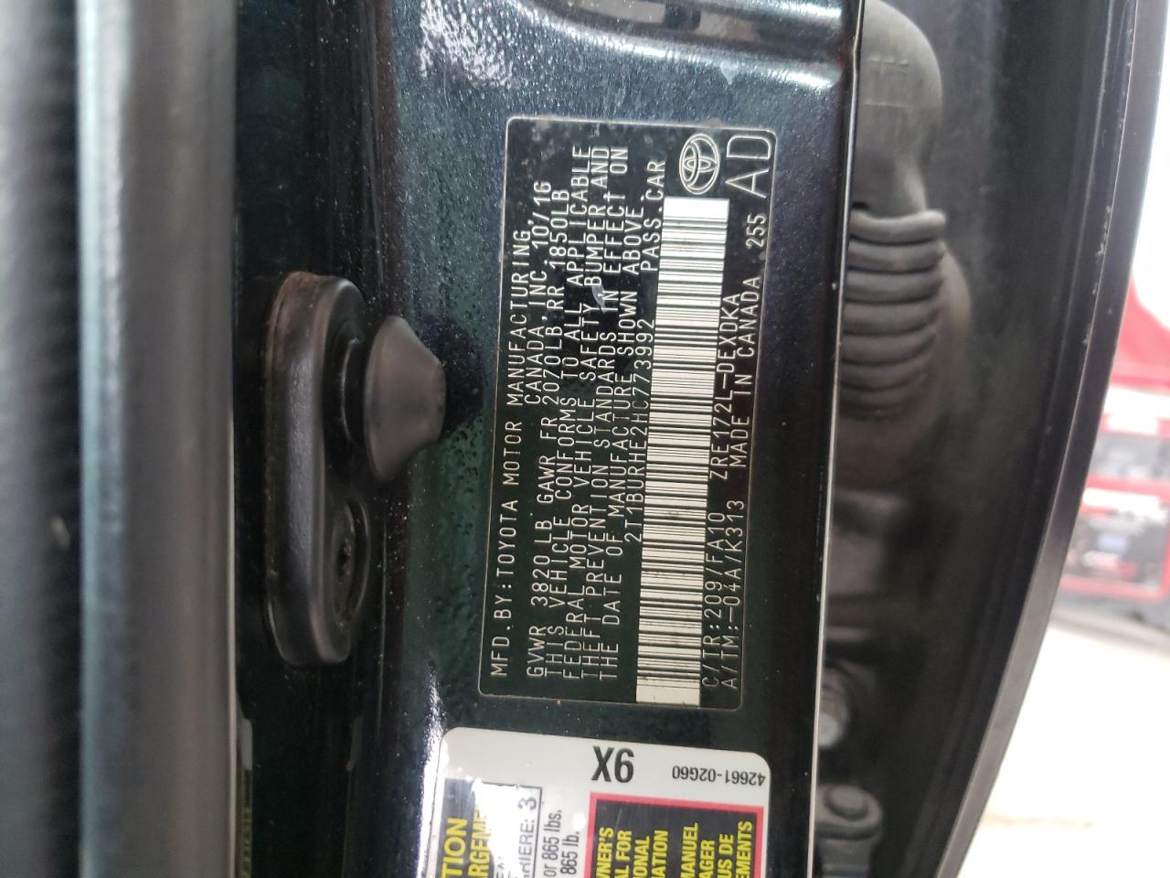 Photo 10 from auction – 2017 TOYOTA COROLLA L with VIN 2T1BURHE2HC773992