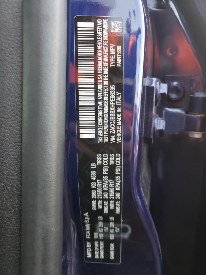 Photo 10 from auction – 2017 JEEP RENEGADE L with VIN ZACCJBBBXHPE66335