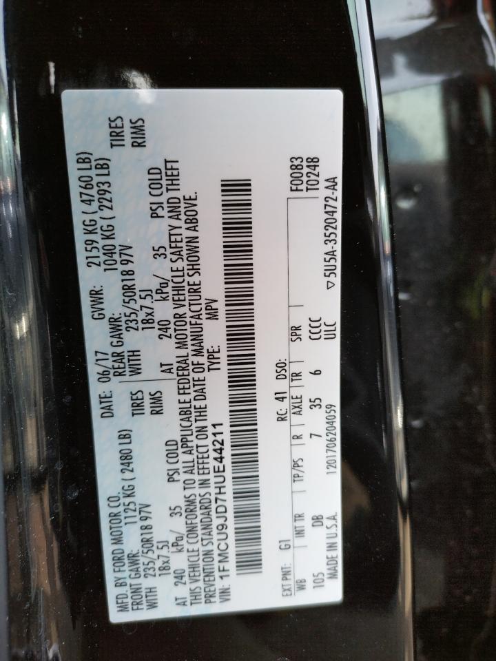 Photo 10 from auction – 2017 FORD ESCAPE TIT with VIN 1FMCU9JD7HUE44211