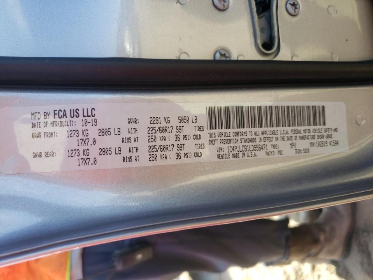 Photo 10 from auction – 2020 JEEP CHEROKEE L with VIN 1C4PJLCB1LD556471