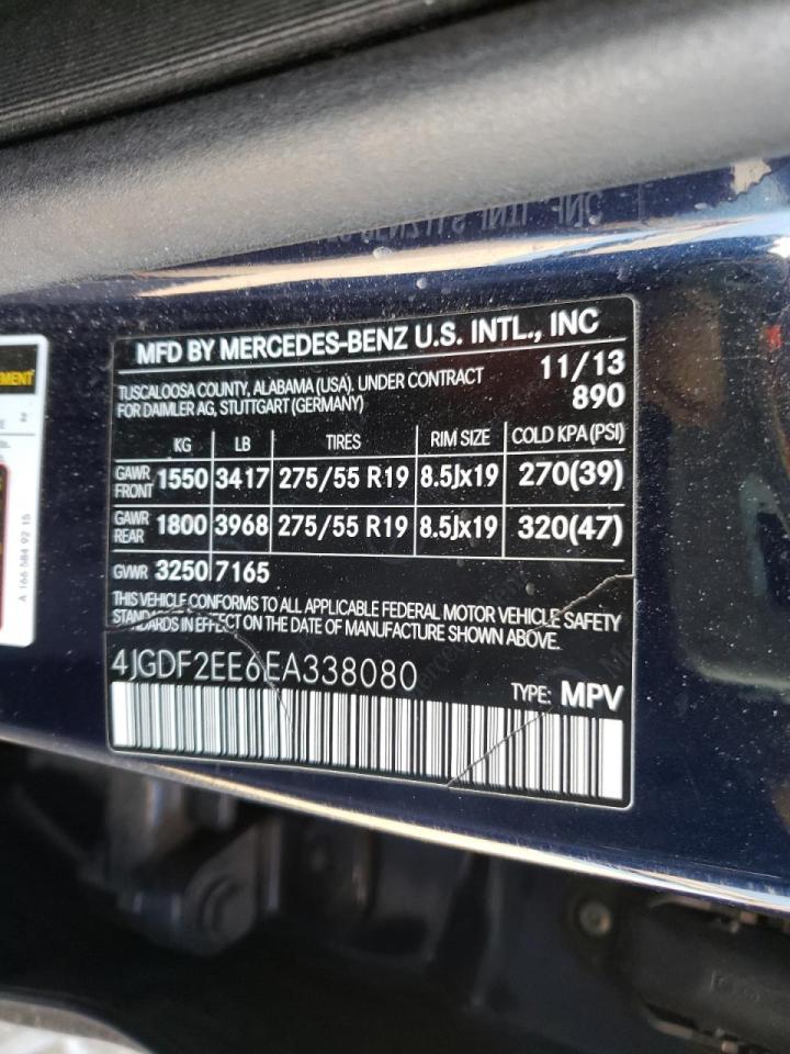 Photo 10 from auction – 2014 MERCEDES-BENZ GL 350 BLU with VIN 4JGDF2EE6EA338080