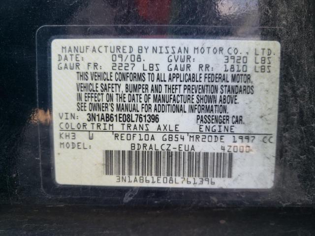 NISSAN SENTRA 2.0 2008 with VIN 3N1AB61E08L761396 - Photo from auction
