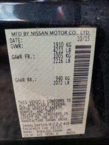 Photo 10 from auction – 2015 NISSAN ALTIMA 2.5 with VIN 1N4AL3AP1FN922240