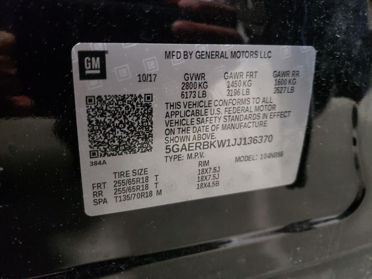 Photo 10 from auction – 2018 BUICK ENCLAVE ES with VIN 5GAERBKW1JJ136370