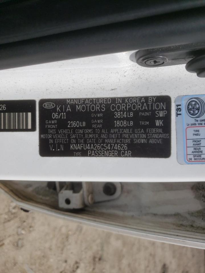 Photo 10 from auction – 2012 KIA FORTE EX with VIN KNAFU4A26C5474626