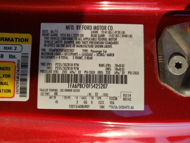 Photo 10 from auction – 2015 FORD MUSTANG GT with VIN 1FA6P8CF0F5425207