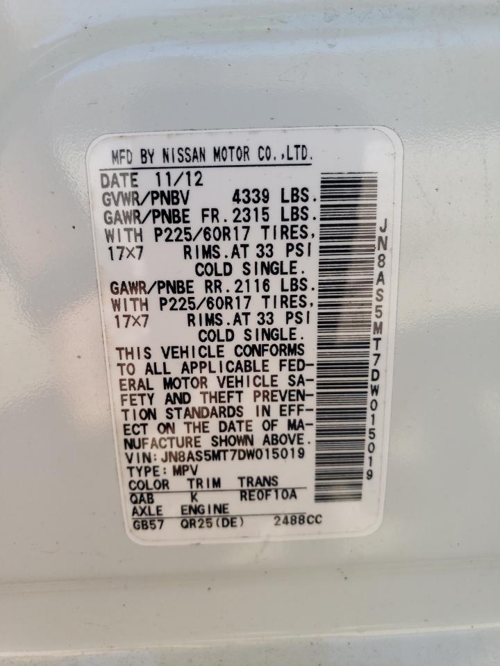 Photo 10 from auction – 2013 NISSAN ROGUE S with VIN JN8AS5MT7DW015019
