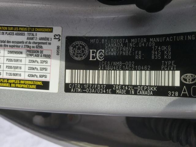 Photo 10 from auction – 2010 TOYOTA COROLLA BA with VIN 2T1BU4EE1AC210462
