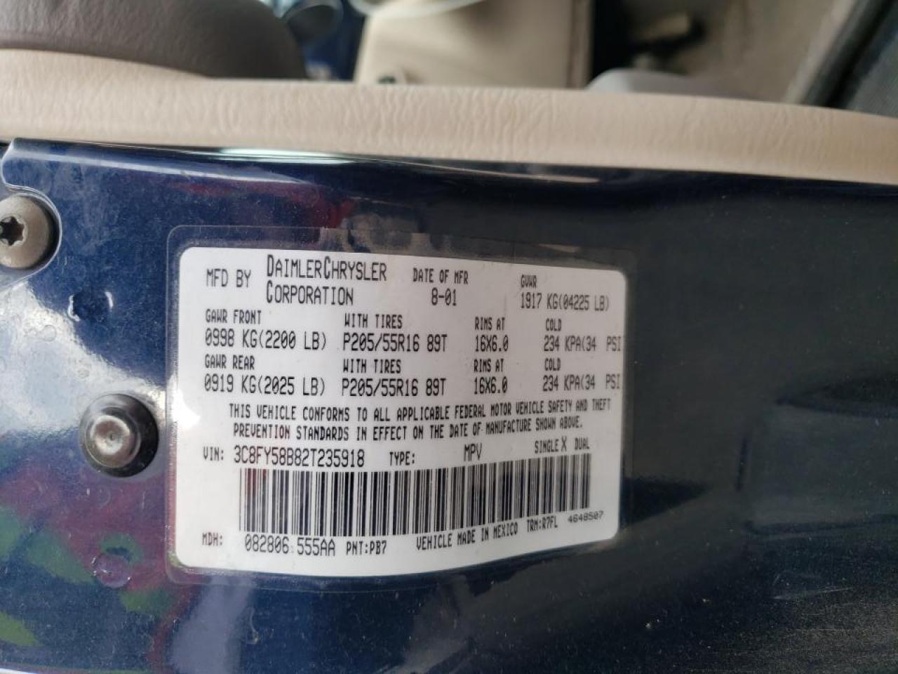 Foto 10 de la subasta – 2002 CHRYSLER PT CRUISER con VIN 3C8FY58B82T235918