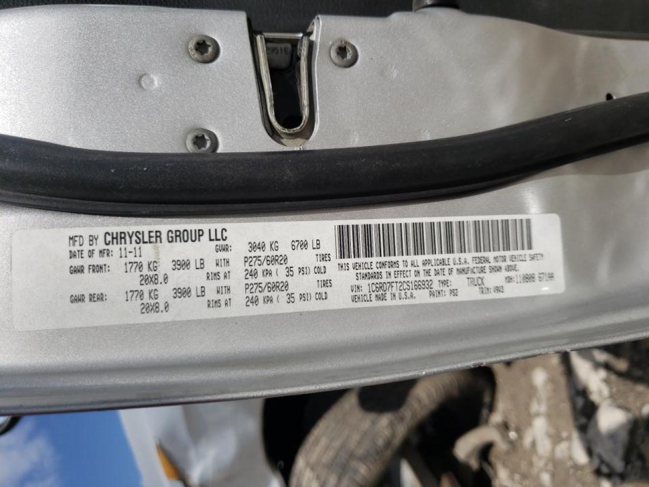 Photo 10 from auction – 2012 DODGE RAM 1500 S with VIN 1C6RD7FT2CS166932