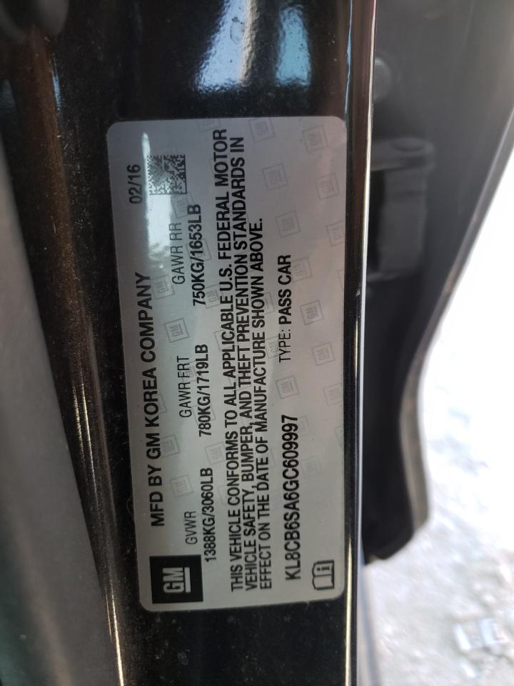Photo 10 from auction – 2016 CHEVROLET SPARK LS with VIN KL8CB6SA6GC609997