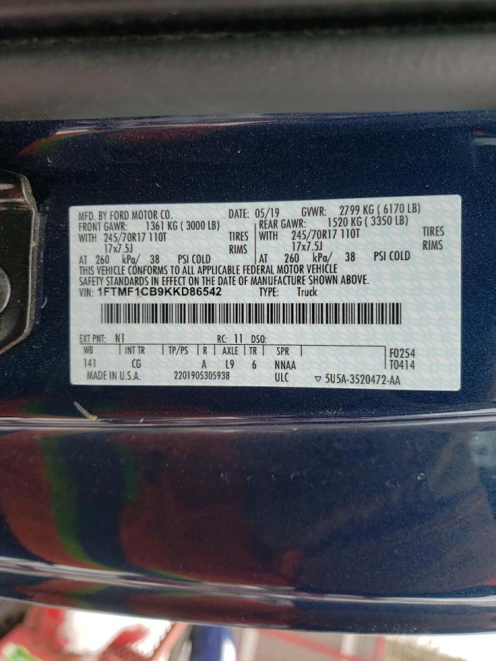 Photo 10 from auction – 2019 FORD F150 with VIN 1FTMF1CB9KKD86542