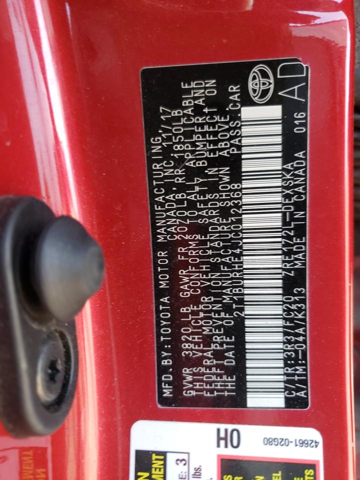 Photo 10 from auction – 2018 TOYOTA COROLLA L with VIN 2T1BURHE4JC012368