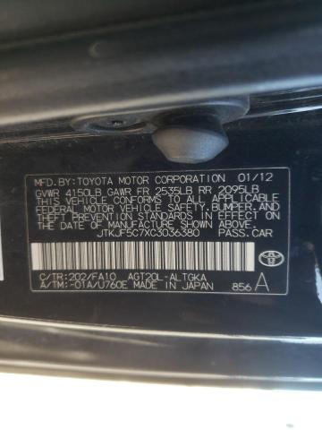Photo 10 from auction – 2012 TOYOTA SCION TC with VIN JTKJF5C7XC3036380