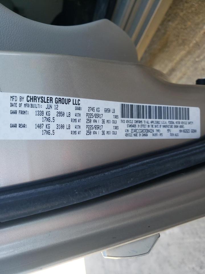 Photo 10 from auction – 2012 CHRYSLER TOWN & COU with VIN 2C4RC1CG0CR384224