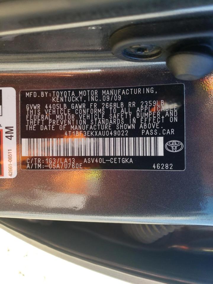 Photo 10 from auction – 2010 TOYOTA CAMRY BASE with VIN 4T1BF3EKXAU049022