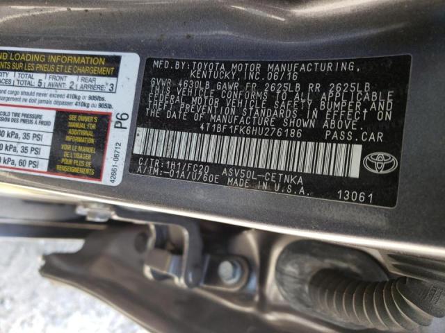 Photo 10 from auction – 2017 TOYOTA CAMRY LE with VIN 4T1BF1FK6HU276186