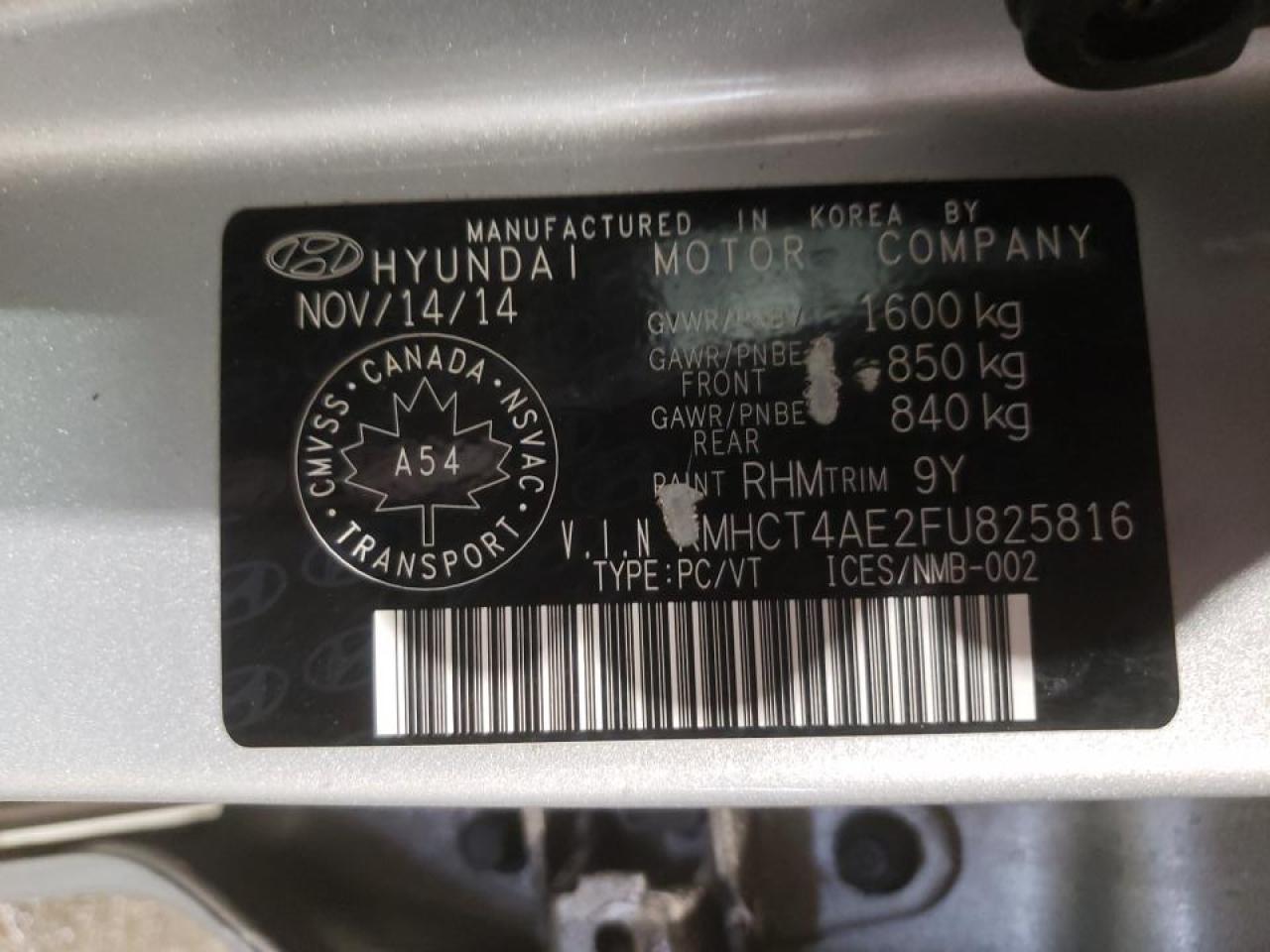 Photo 10 from auction – 2015 HYUNDAI ACCENT GLS with VIN KMHCT4AE2FU825816