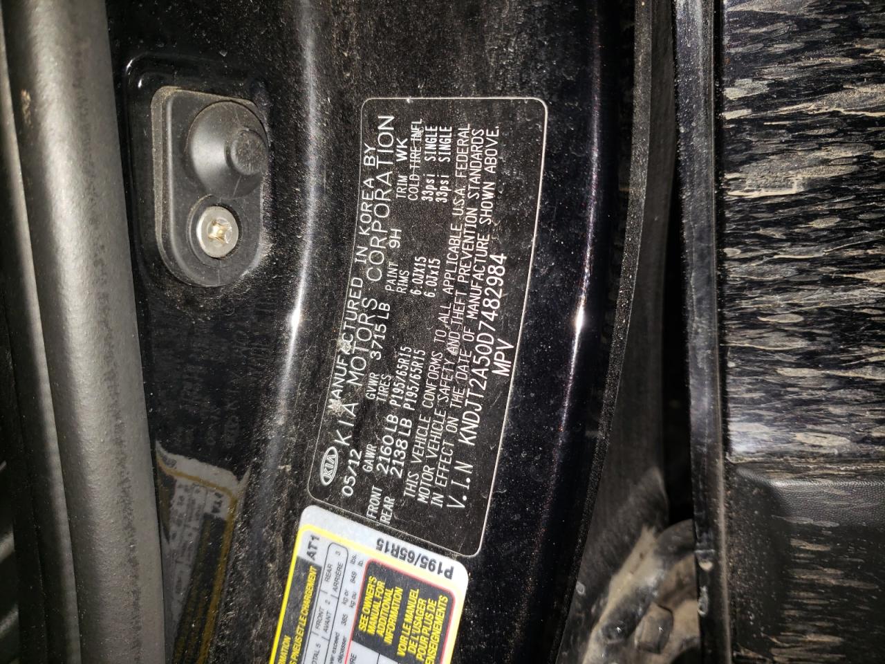 Photo 10 from auction – 2013 KIA SOUL with VIN KNDJT2A50D7482984