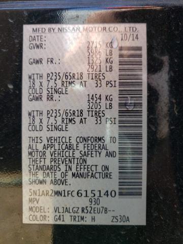 Photo 10 from auction – 2015 NISSAN PATHFINDER with VIN 5N1AR2MN1FC615140
