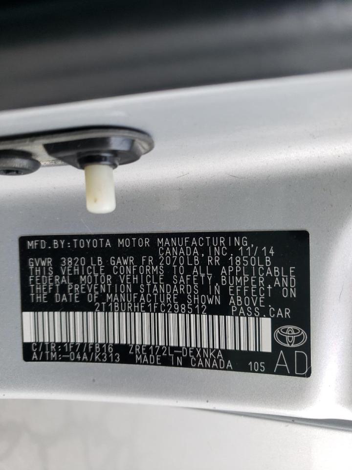 Photo 10 from auction – 2015 TOYOTA COROLLA L with VIN 2T1BURHE1FC298512