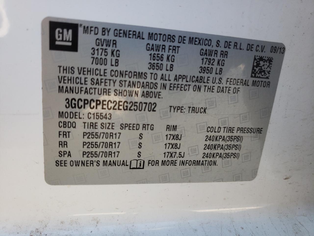 Photo 10 from auction – 2014 CHEVROLET SILVERADO with VIN 3GCPCPEC2EG250702