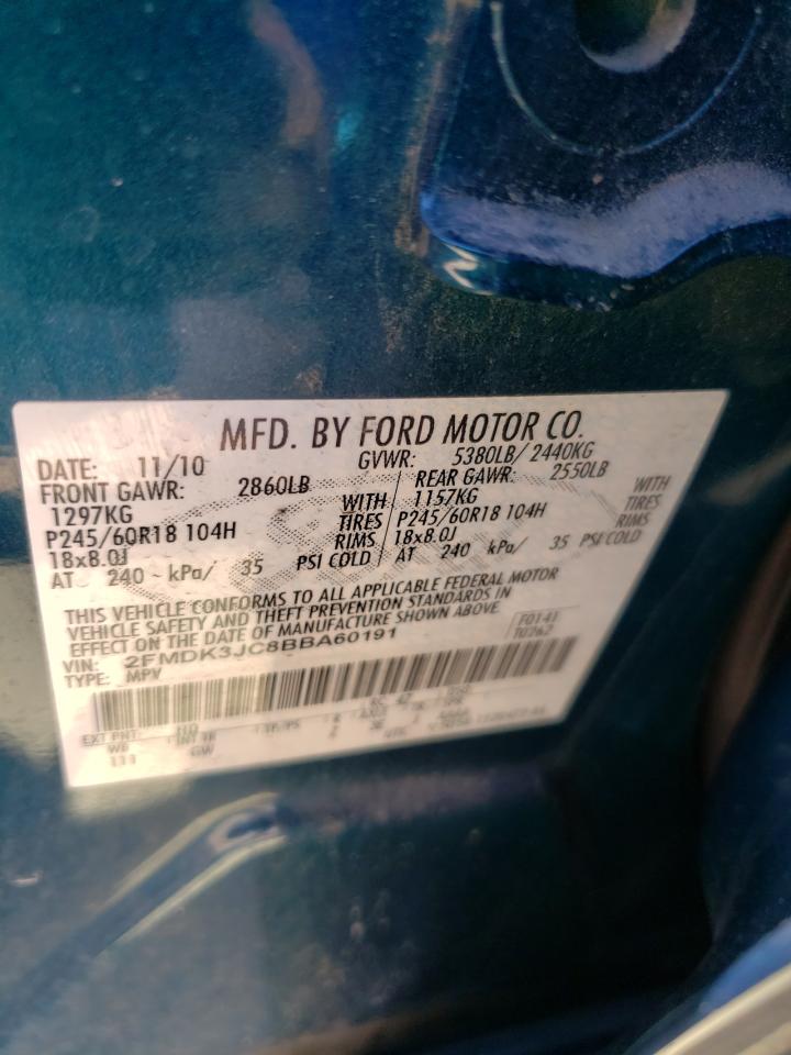 Photo 10 from auction – 2011 FORD EDGE SEL with VIN 2FMDK3JC8BBA60191