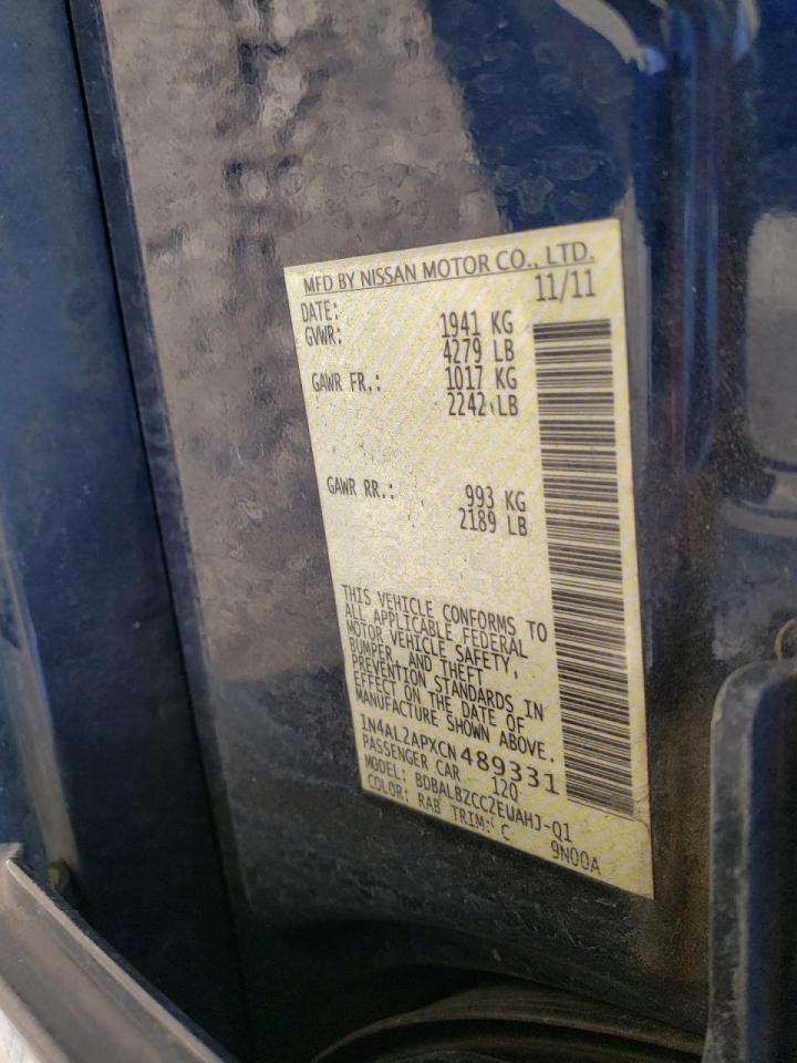 Photo 10 from auction – 2012 NISSAN ALTIMA BAS with VIN 1N4AL2APXCN489331